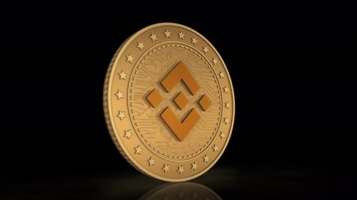 Pièce d'or 3D pour la cryptomonnaie Binance BNB