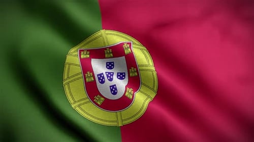 Realistic Waving Portugal Flag Seamless Loop