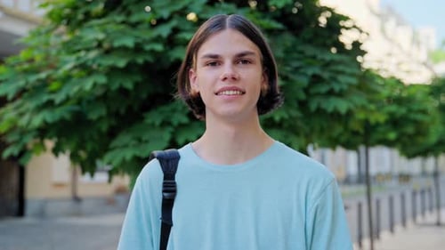 Young Adult Male Smiling Outdoors