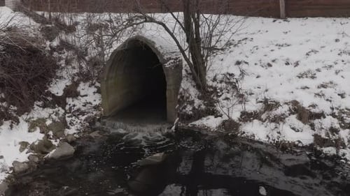 Aerial View Drain Tunnel From The River