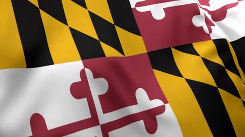 Maryland State Flag Waving Animation Loop