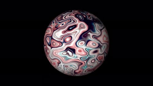Abstract Sphere Colorful Marble Ink Swirly Fluid Background