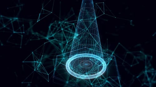 Traffic Cone Hologram Close Up 4k