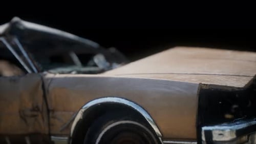 Old Rusted Crushed Car