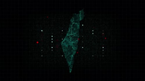 Futuristic Israel Map with Plexus Network Data