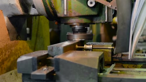 Metal Milling Machine Close Up