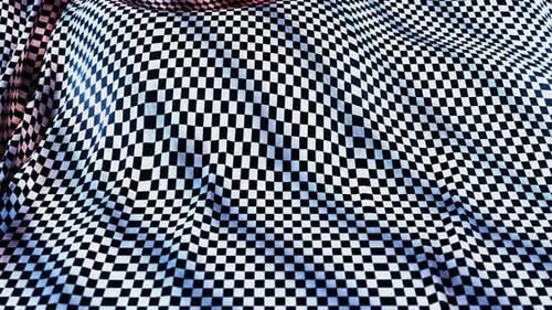 Fluid Waving Checkerboard Abstract Background Animation Loop