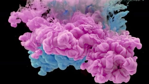 Pink and Blue Dye Mixing Abstract Background