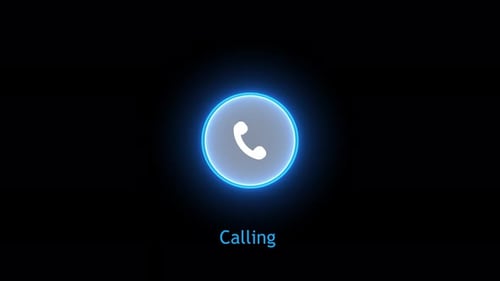 Neon Phone Call Icon Animation with Calling Text