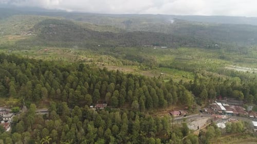 Tropical Landscape with Agricultural Land in Indonesia