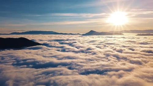 Sunrise Above Clouds Nature