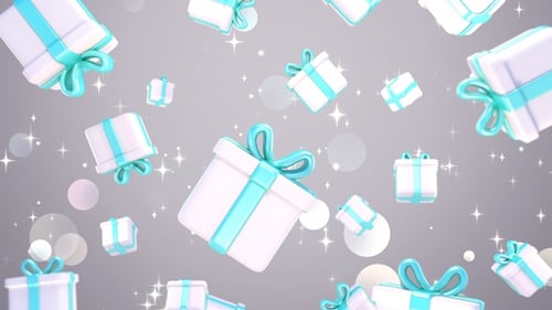 Falling Gifts Background Animation with Sparkles for Celebrations