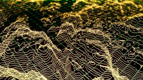 Estructura alámbrica 3D moderna con Techno Landscape