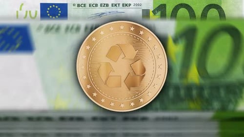 Recycling golden coins over Euro banknotes loop