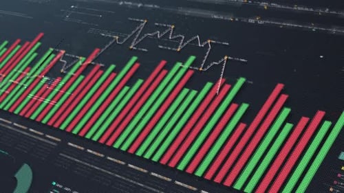 Futuristic Corporate Data Display with Charts and Graphs