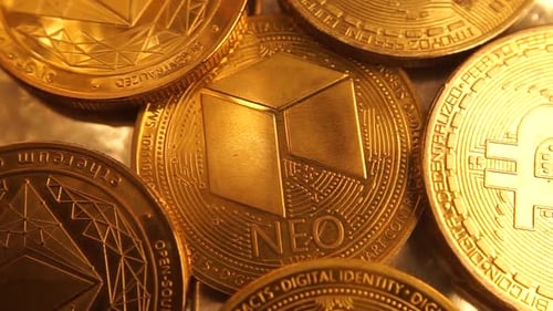 Vidéo de rotation rapprochée de Real Neo Coin.