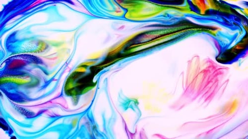 Vibrant Swirling Paint Creates Abstract Patterns