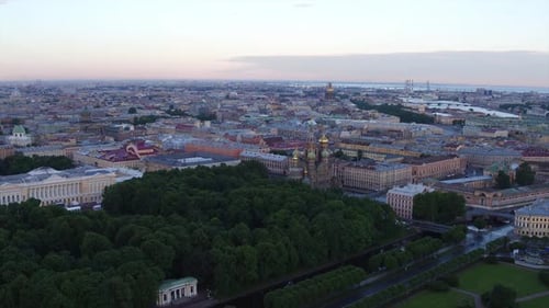Sankt Petersburg, Russland, Morning City, Aerial
