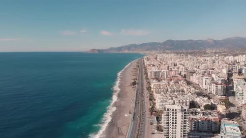 Mediterranean coast. Seaside coastline in Turkey.