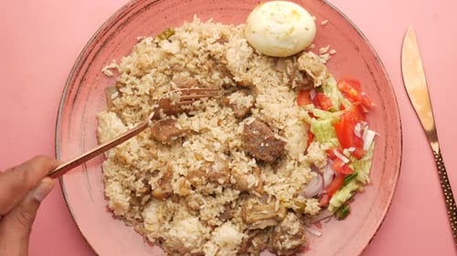 Chicken Biryani Meal in a Bowl on Table