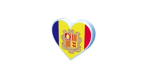 3D Animated Andorra Flag Heart