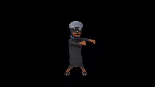 Animated 3D Doberman Dog Performing Fun Dance Moves