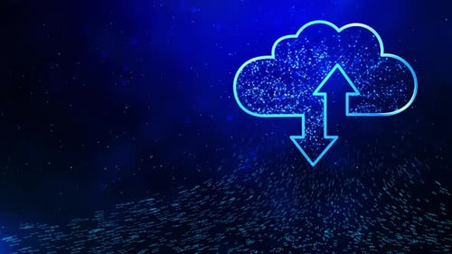 Abstraktes Rechenzentrum, Datenfluss 3D 4K Abstrakte Technologie Big Data