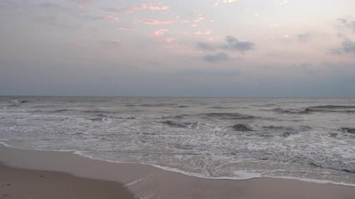 Beautiful sunset on the tropical beach and sea