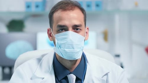 Health Professional Wearing Mask in Clinic