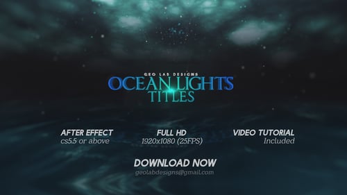 Ocean Lights Titles l Sea Lights Slideshow l Ocean Waves Opener