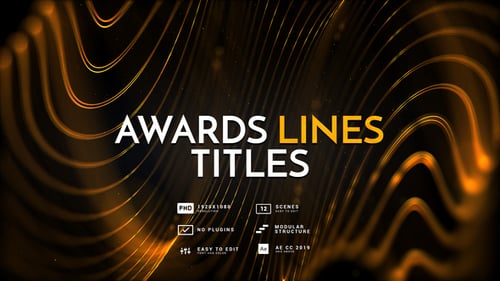 Elegant Golden Flowing Lines Awards Title Sequence