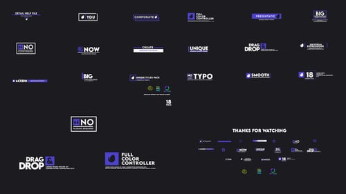 Modern Clean Animated Titles and Lower Thirds Pack