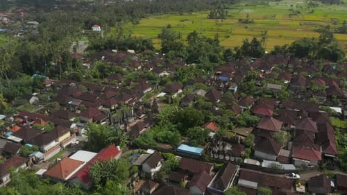 Tropical Village Landscape Aerial View