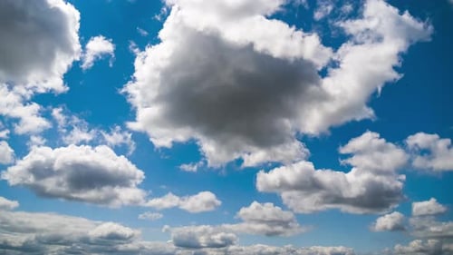 Clouds Move Smoothly in the Blue Sky, Timelapse, Cloud Space