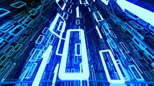 Endlose Animation von unendlichem schwebendem Binärcode, der auf 0 und 1 basiert. Loopbar.
HD