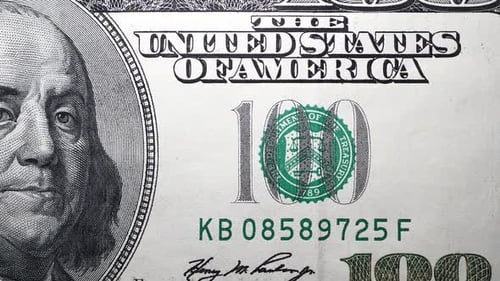 Close Up of One Hundred Dollar Bill