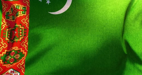 Dynamic Turkmenistan National Flag Waving Loop