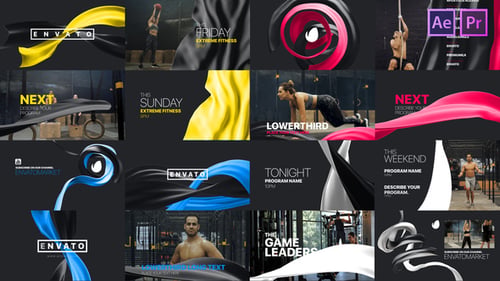 Dynamic 3D Ribbon Broadcast Titles Pack