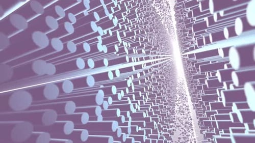 3d Space City Moving Loop Background