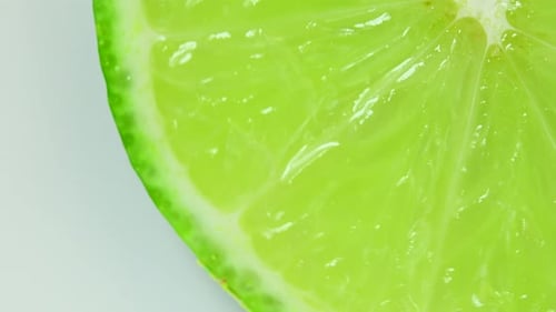 Bright Green Lime Slice Close-Up
