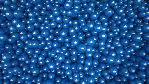 Falling Blue Like Buttons Fluid Social Media Animation