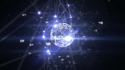Futuristic Digital Data Network Sphere Animation