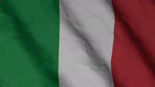 Realistic Waving Italian Flag Seamless Loop