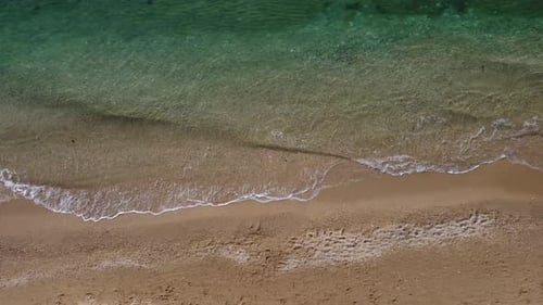 Beautiful Remote Beach with Crystal Clear Water Aerial View