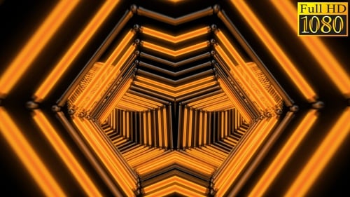 Glowing Orange Geometric Tunnel Loop Background