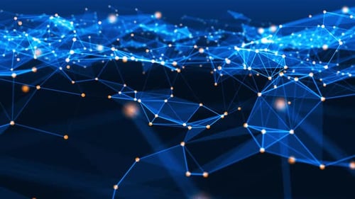 Futuristic Blue Digital Plexus Network Abstract Background