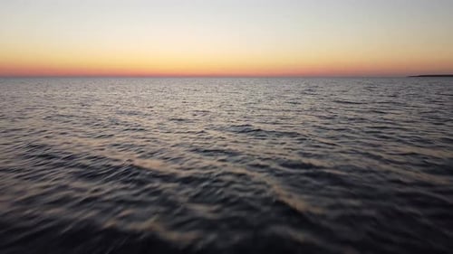 Sunset on the Sea From a Bird'seye View