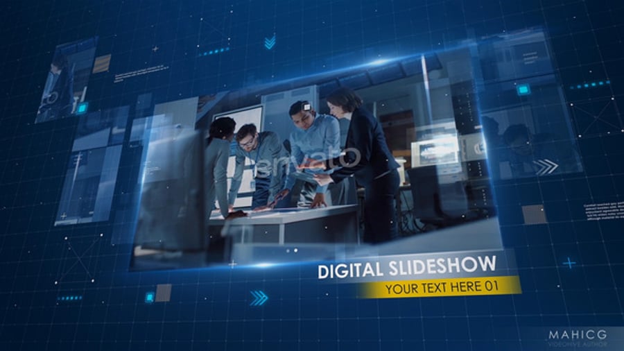 Dynamic Corporate Presentation with Digital Tech Slideshow, Video ...