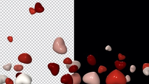 Glossy 3D Heart Particles for Love and Celebration Videos