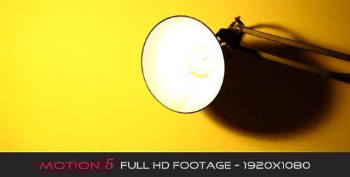 Desk Lamp on Yellow Background Zooming In